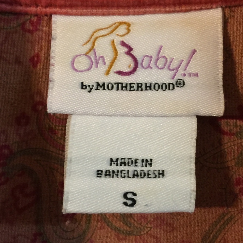 Corduroy fine gauge pearl snap western maternity shirt long sleeve red sz small. - Picture 5 of 7